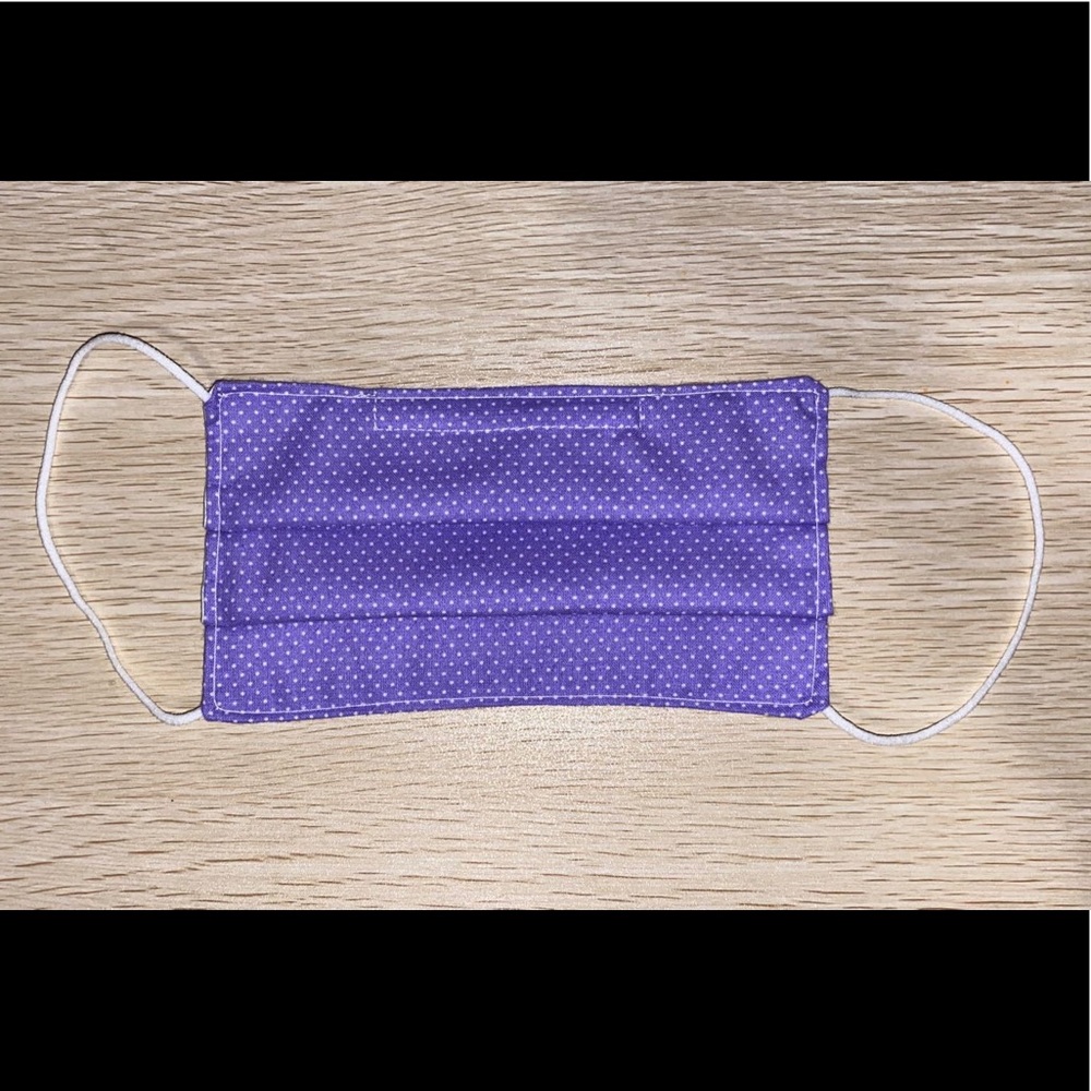 Purple polka dot print reusable face mask
